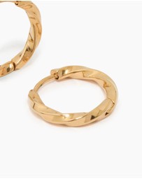 Lovisa - Waterproof Gold Plated Stainless Steel Twisted Hoop Earrings