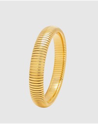 Nialaya Jewellery - 12mm Gold Stretch Bangle