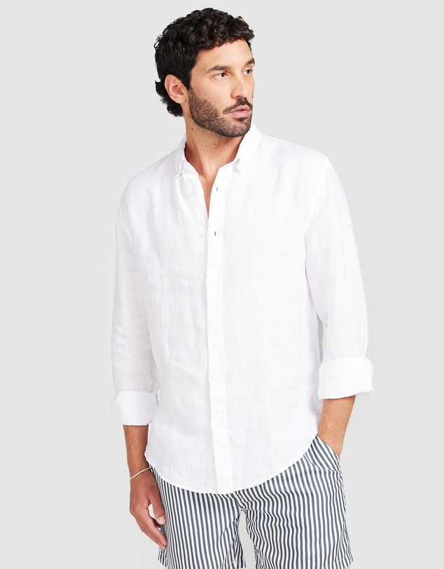 Vacay Swimwear - White Linen Shirt