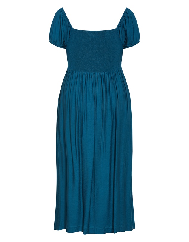 City Chic - Plus size Abbigail Split Maxi Dress - petrol