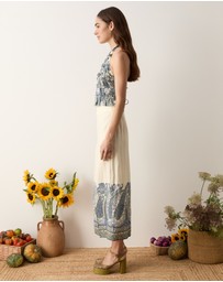 BOTEH - Arcadia Paisley Maxi Skirt With Split