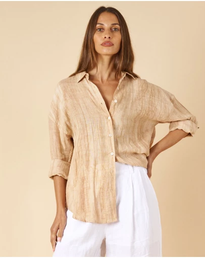 CAMIXA - Exalina Oversized Crinkle Linen Shirt