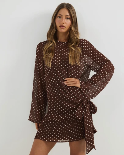 Atmos&Here - Jordi Mini Georgette Spot Dress