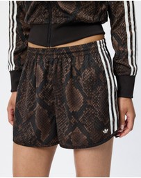 adidas Originals - Snake Print Satin Shorts - ICONIC EXCLUSIVE