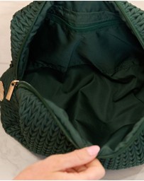 Sky Gazer - Luxe Quilted Make-Up & Toiletry Bag Set (Hunter Green)