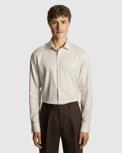 yd. - Clubman Pure Cotton Twill Slim Fit Dress Shirt
