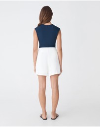 Forcast - Soho Rounded Square Neck Top