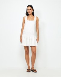 AERE - Madilyn Drop Waist Linen Mini Dress