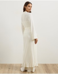 Atmos&Here - Melody Pointelle Wrap Robe With Frill Hem