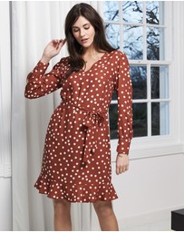 Sosandar - Polka Dot Belted Shift Dress
