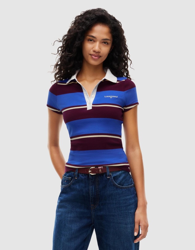 Tommy Jeans - Slim Script Rib Short Sleeve Polo