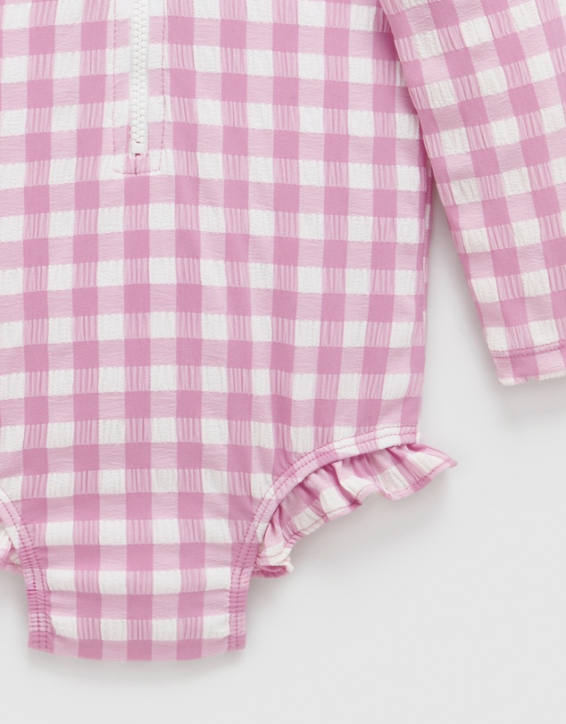 Purebaby - Printed Frilly Long Sleeve Swimsuit -Kids-Babies