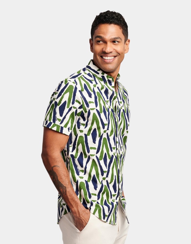 Brooksfield - Abstract Print Casual Shirt