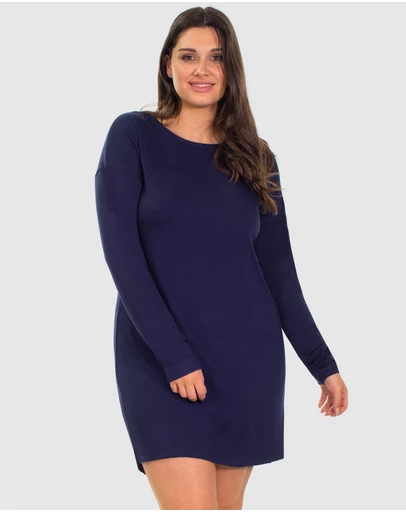 B Free Intimate Apparel - Bamboo Long Sleeve Relaxed Fit Dress