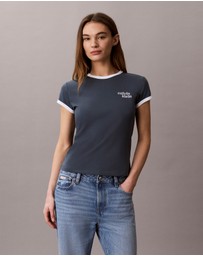 Calvin Klein Jeans - Calvin Klein Logo Slim Ringer Tee