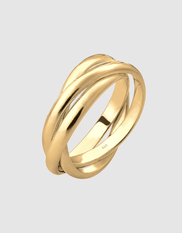 Elli Jewelry - Interwined Band Ring in Gold-Plated 925 Silver