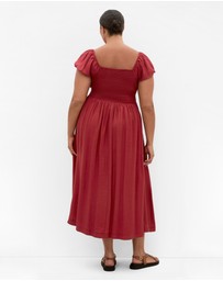 City Chic - Plus size Abbigail Split Maxi Dress - sienna