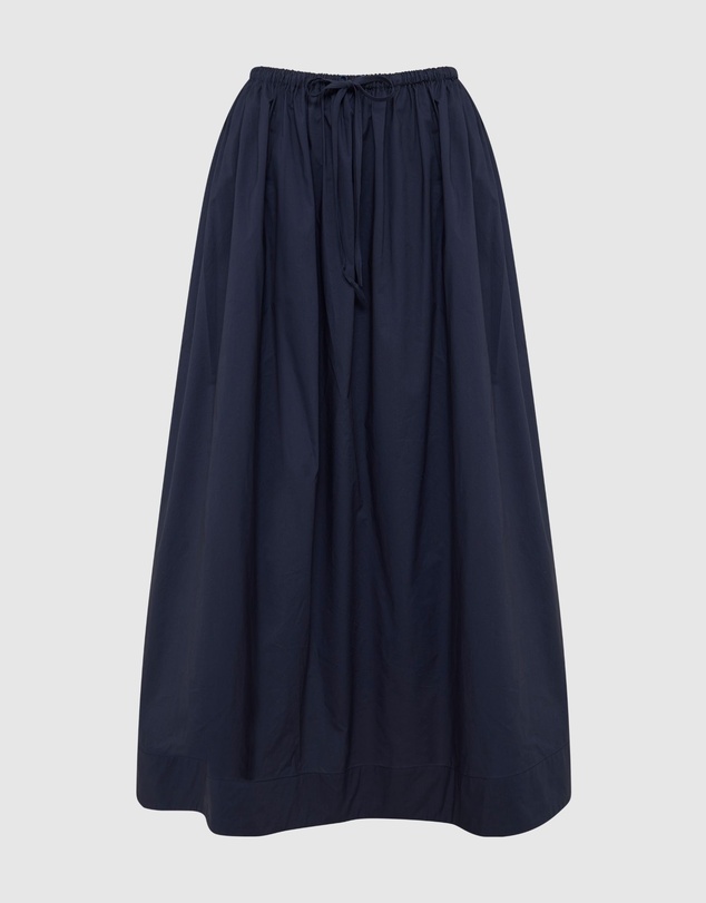 Oxford - Olive Cotton Maxi Skirt