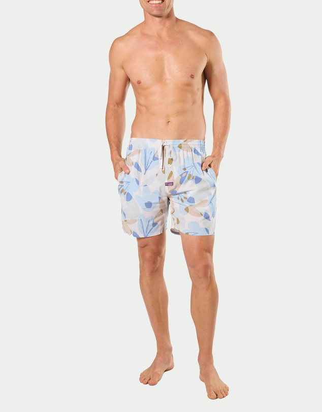Mitch Dowd - Mitchdowd Mens Woven Cotton Sleep Shorts in Abstract Floral Print