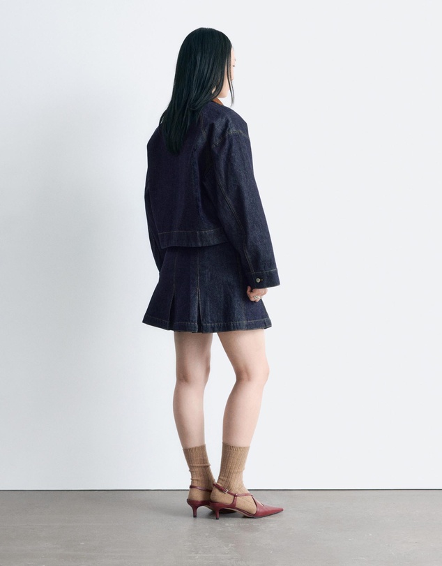 & Other Stories - Short Cord-Collar Denim Jacket