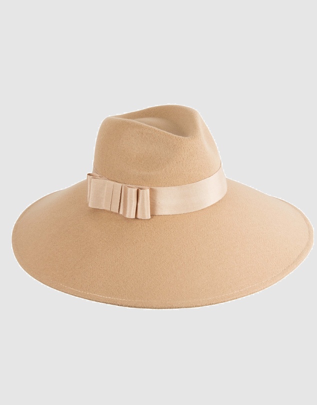 Max Alexander - Wide Brim Beige Winter Hat