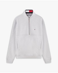 Tommy Hilfiger - Colour-Blocked Collar Terry Half-Zip Jumper