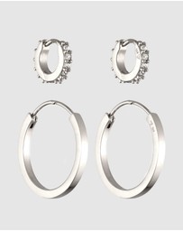 Elli Jewelry - Earrings Set Crystal 925 Sterling Silver