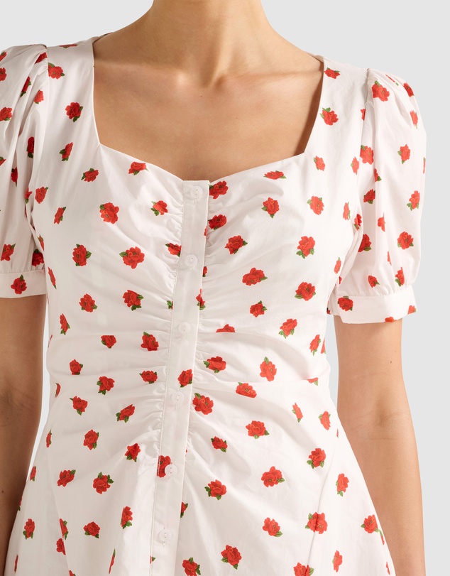 Forever New - Mallory Gathered Cotton Mini Dress