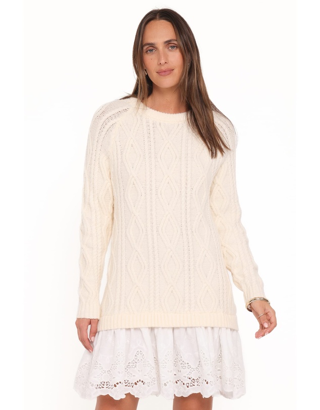Petal & Pup - Jesper Knit Mini Dress - Ivory