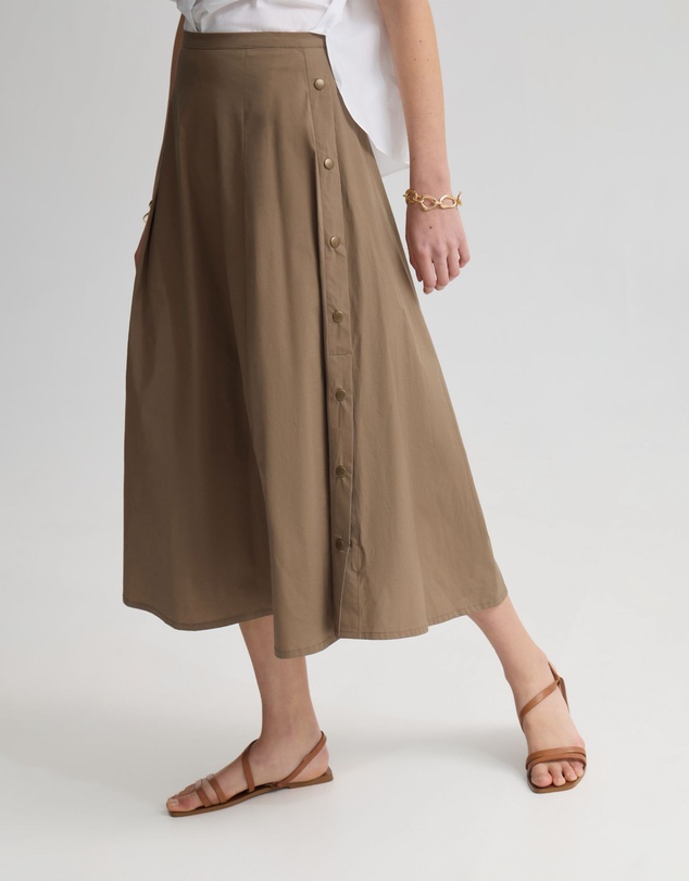 Oxford - Harlow Snap Midi Skirt