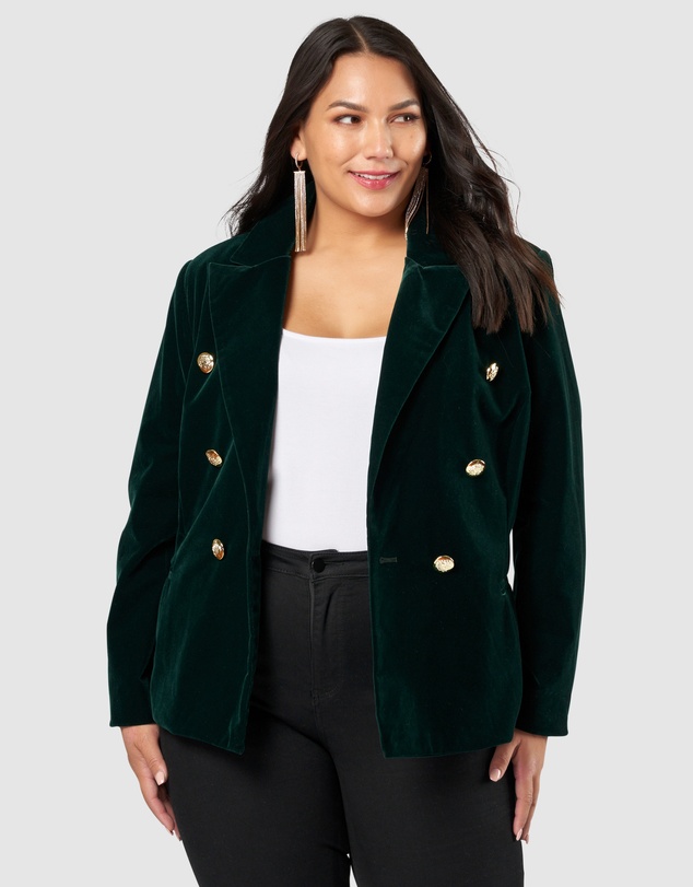 Pink Dusk by Curve Project - Take A Vow Velvet Blazer