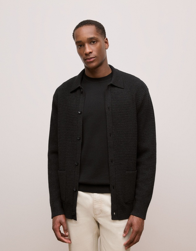 Trenery - Merino Textured Shacket in Charcoal Melange