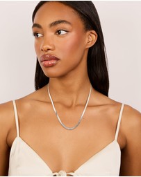 Lovisa - Waterproof Stainless Steel Fine Flat Snake Chain Necklace