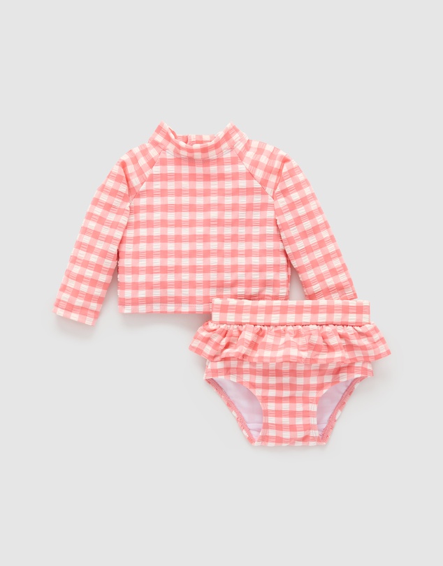 Purebaby - Printed Long Sleeve Rashie Set- Kids-Babies