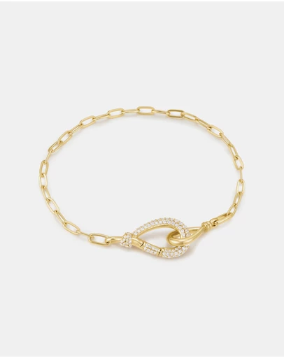 Ania Haie - Gold Interlocked Pave & Polished Knot Bracelet