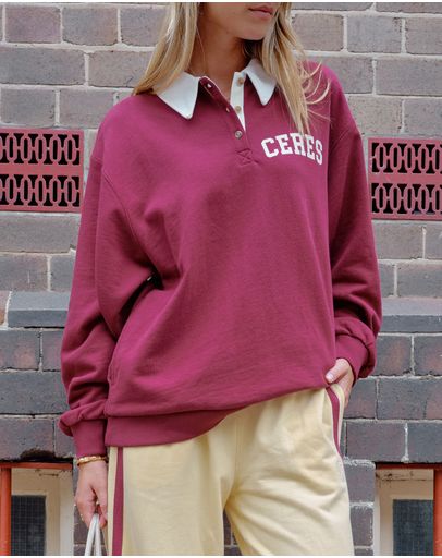 WASHED BURGUNDY WHITE HERITAGE LOGO