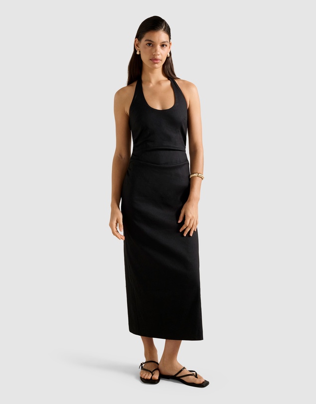 Forever New - Esmee U-Neck Stretch Linen Midi Dress