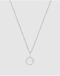 Wanderlust + Co - Aquarius Zodiac Mother of Pearl 925 Sterling Silver Pendant