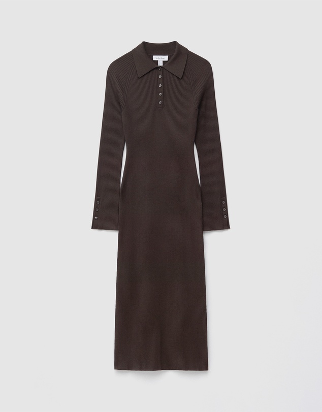 & Other Stories - Rib-Knit Polo Midi Dress
