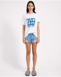 ONE TEASPOON - Blue Jean Baby Boyfriend Tee - White