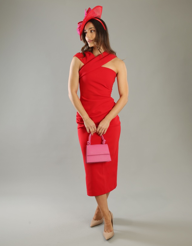 Morgan & Taylor - Xanthia Fascinator in Red and Pink