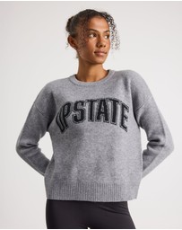 Upstate - College Knit Sweater - Grey Marle
