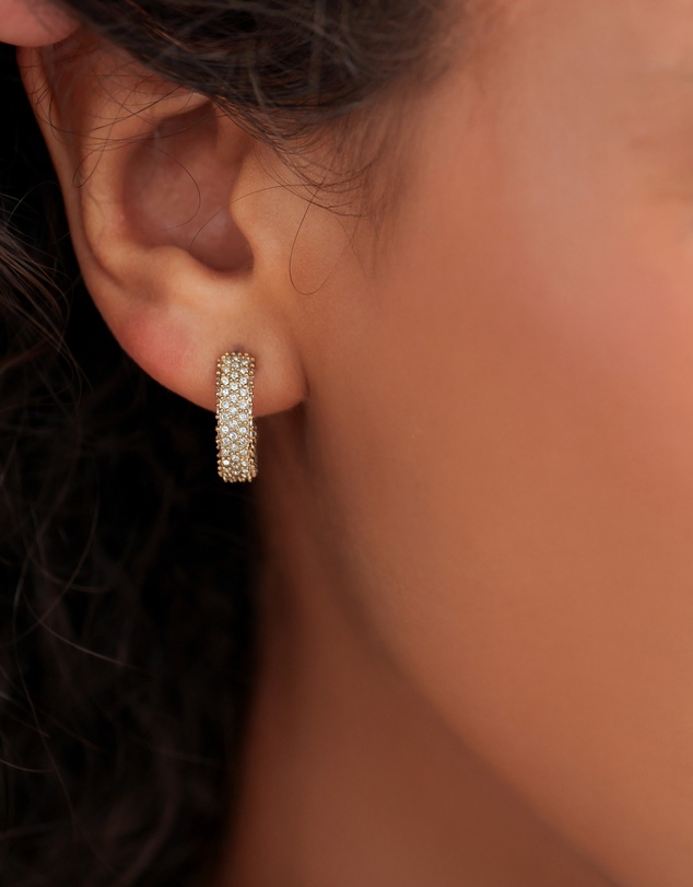 Elli Jewelry - Crystal Stud Earrings in Gold-Plated 925 Silver