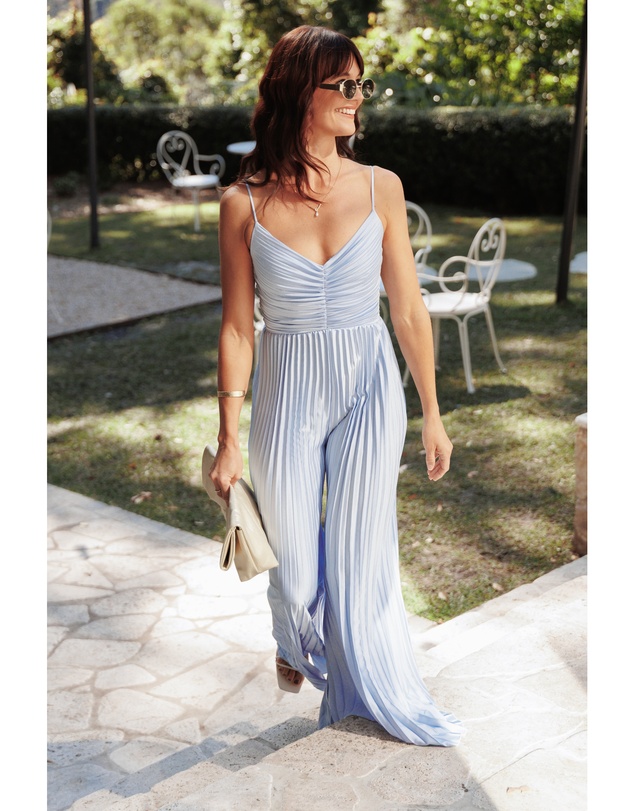 Petal & Pup - Angelique Pleated Jumpsuit - Light Blue
