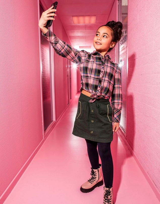 B.Nosy - Check Blouse With Knot - Kids-Teens