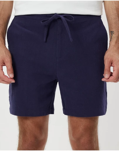 Staple Superior - Newport Textured Linen Blend Shorts