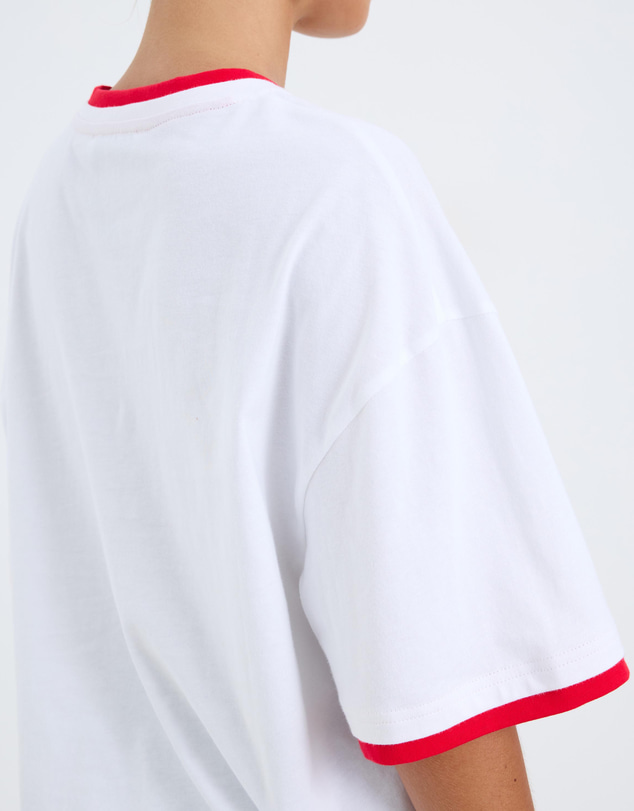 Calli - Kate Contrast V Neck Oversized Tee