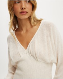Cotton On - Feather V Knit Top