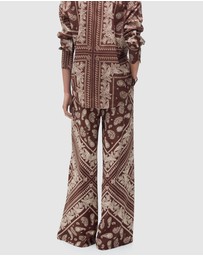 M.N.G - Julia Wideleg Paisley Trousers