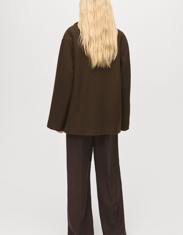 M.N.G - Oversized Wool Coat With Maxi Lapels